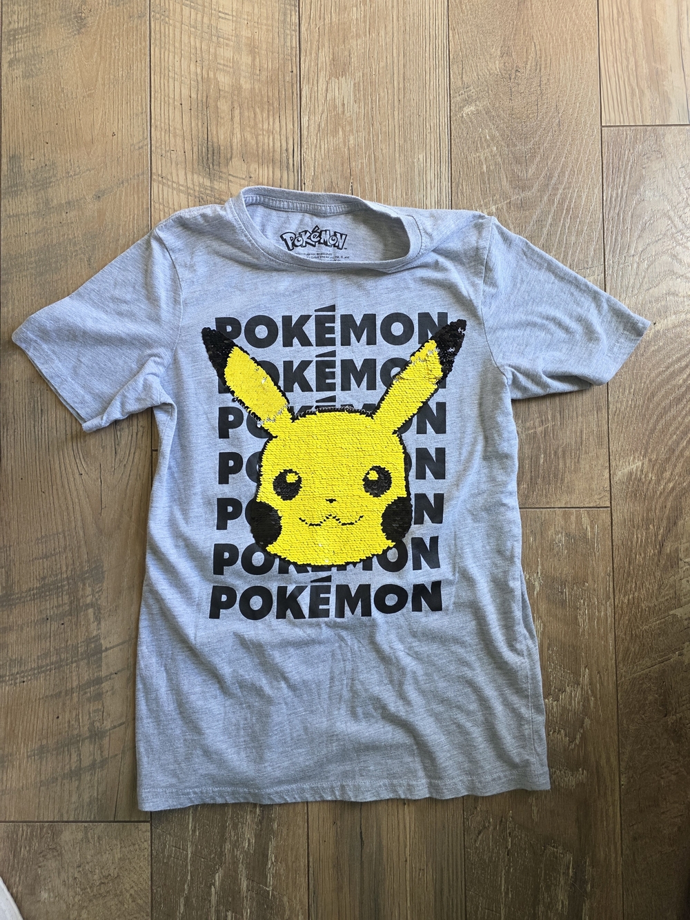 Pokemon Kids Short Sleeve Tee - Gray & Yellow